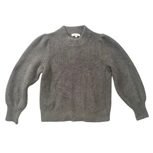 Madewell Womens Sweater Size S Black‎ Knit Puff Sleeve Pullover